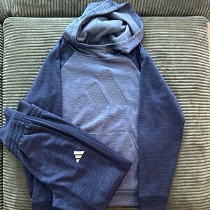 Adidas Navy and Light Blue Tracksuit